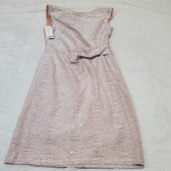 NWT Scarlett Shimmer Metallic Holiday Occasion Dressy Classic Sheath Dress 10 - Picture 7 of 12